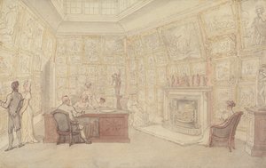 Een heren kunstgalerij door Thomas Rowlandson